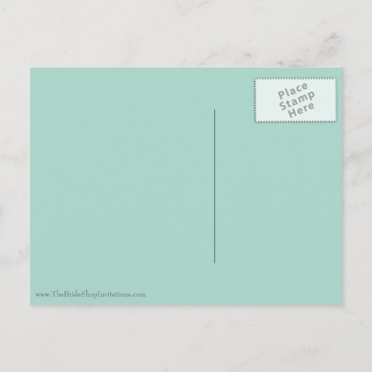 サンゴとミントのダマスク写真結婚式の日付を保存 案内ポストカード (裏面)