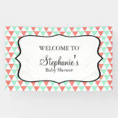 サンゴとミント三角形のパターン赤ちゃんシャワー 横断幕 (横)