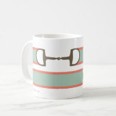 サンゴとミント馬ビットリボンパターン コーヒーマグカップ (正面左)