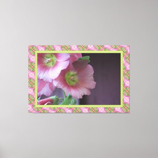 サンゴとライムグリーン キャンバスプリント (正面)