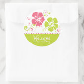 サンゴとライムハイビスカス結婚フラワー結婚ズ ラウンドシール (バッグ)