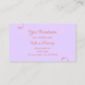 サンゴとラベンダーの装飾用の角華美目 名刺 (裏面)