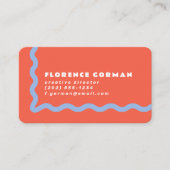 サンゴと埃っぽい青い波枠 名刺 (正面)