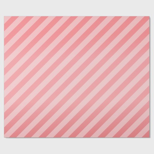 サンゴと対角のストライプ ラッピングペーパー (フラット)