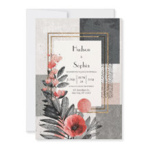 サンゴと木炭の抽象芸術結婚フローラ