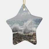 サンゴと波 セラミックオーナメント (左)