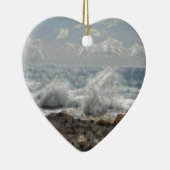 サンゴと波 セラミックオーナメント (右)