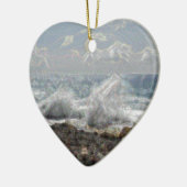 サンゴと波 セラミックオーナメント (左)