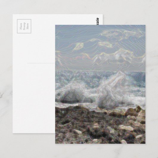 サンゴと波 ポストカード (正面/裏面)