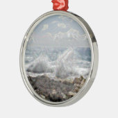 サンゴと波 メタルオーナメント (左)