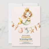 サンゴと海のプリンセスの誕生日 招待状 (正面)