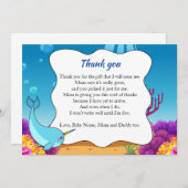 サンゴと海の生き物がデザインされた海底の世界のお礼カードをカスタマイズ。 招待状 (正面/裏面)