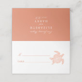 サンゴと海亀のビーチウェディング プレイスカード (外部開封)