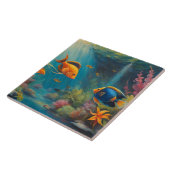 サンゴと海藻が海する熱帯魚 タイル (側面)