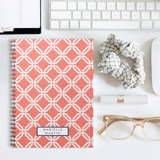 サンゴと海軍の八角形リンクモノグラム ノートブック