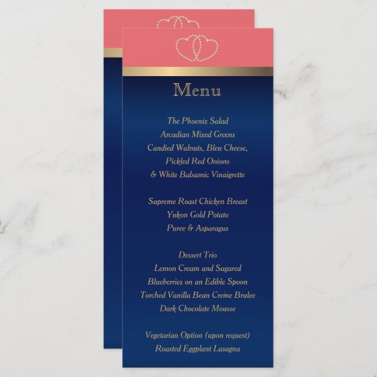 サンゴと海軍の金ゴールドハート – メニュー (正面/裏面)