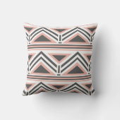 サンゴと灰色の幾何学模様 クッション (裏面)