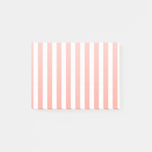 サンゴと白いキャンディストライプー ポストイット (正面)