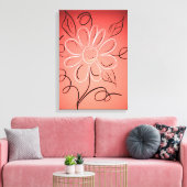 サンゴと白い花の壁 キャンバスプリント (インサイチュ (リビング))