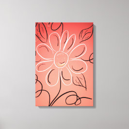 サンゴと白い花の壁 キャンバスプリント