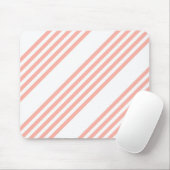 サンゴと白い5つのストライプパターン マウスパッド (マウス)