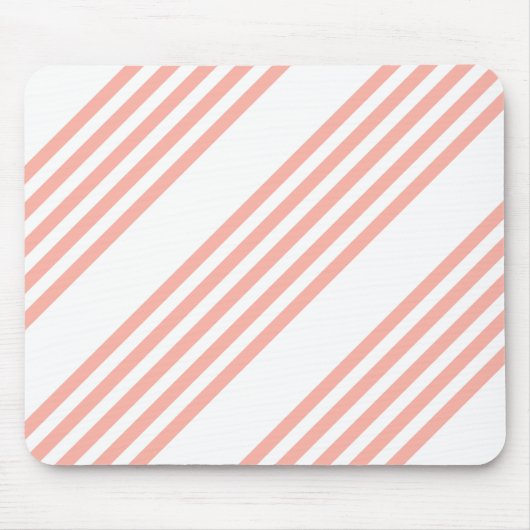 サンゴと白い5つのストライプパターン マウスパッド (正面)