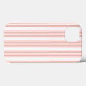 サンゴと白い5つのストライプパターン Case-Mate iPhoneケース (裏面 (横))