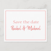 サンゴと白かわいらしの日付を保存 案内ポストカード (正面)