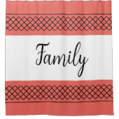 サンゴと白の家族 シャワーカーテン (正面)