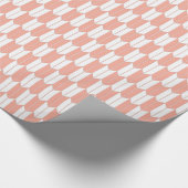 サンゴと白の日本のヤガスリ柄ギフトラップ ラッピングペーパー (角)