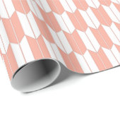 サンゴと白の日本のヤガスリ柄ギフトラップ ラッピングペーパー (ロールコーナー)