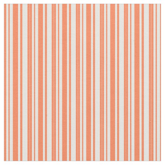 サンゴと白の線 ファブリック (クローズアップ)