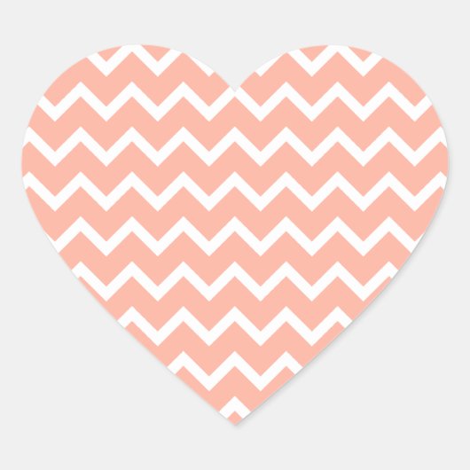 サンゴと白ジグザグのパターン。 ハートシール (正面)