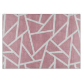 サンゴと白モザイク模様 カッティングボード (正面)