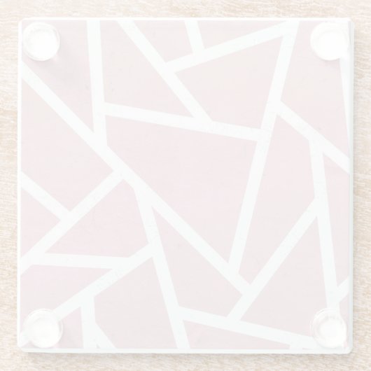 サンゴと白モザイク模様 ガラスコースター (裏面)