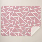 サンゴと白モザイク模様 シェルパブランケット (正面(横))