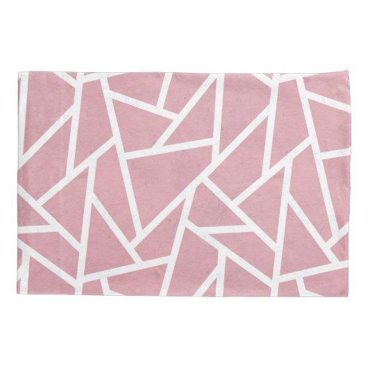 サンゴと白モザイク模様 枕カバー (裏面)