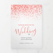 サンゴと白抽象芸術結婚アートの儀式 三つ折りプログラム (カバー)