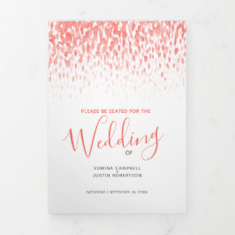 サンゴと白抽象芸術結婚アートの儀式 三つ折りプログラム