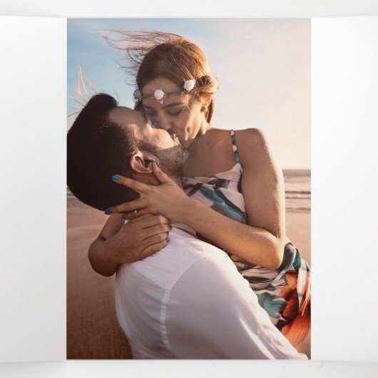 サンゴと白抽象芸術結婚アートの儀式 三つ折りプログラム (内部中)