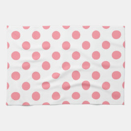 サンゴと白水玉模様 キッチンタオル