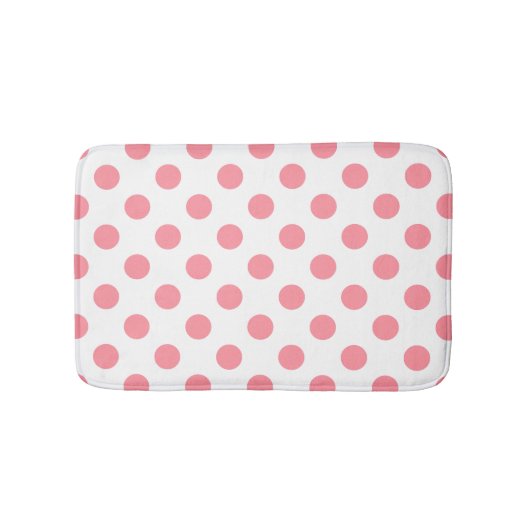 サンゴと白水玉模様 バスマット (正面)