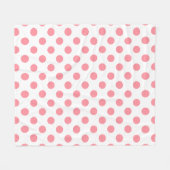 サンゴと白水玉模様 フリースブランケット (正面(横))