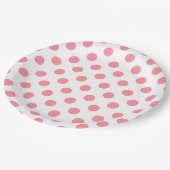 サンゴと白水玉模様 ペーパープレート (アングル)