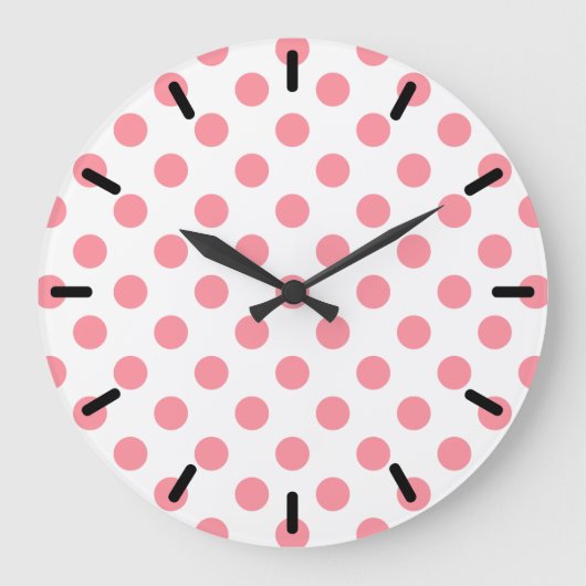 サンゴと白水玉模様 ラージ壁時計 (正面)