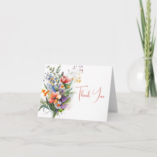 サンゴと紫の野花ありがとうございました 招待状 (正面)