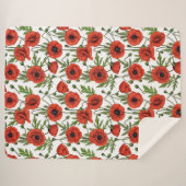 サンゴと茶色のケシ畑 シェルパブランケット (正面(横))