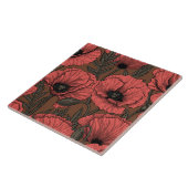 サンゴと茶色のケシ畑 タイル (側面)