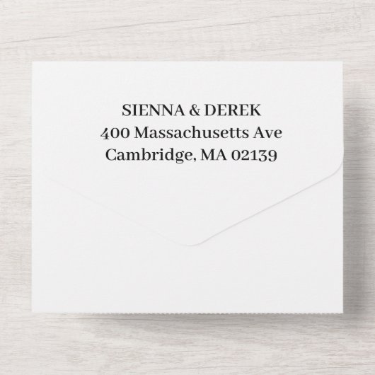 サンゴと貝殻のビーチ ウェディング オールインワン招待状 (裏面)