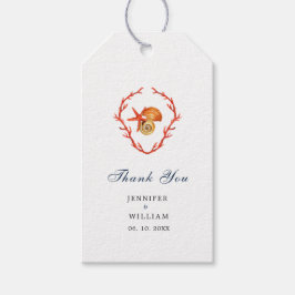 サンゴと貝類ビーチ結婚式ギフトラベル ギフトタグ